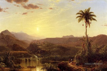 Le paysage de Cordilleras Sunrise Fleuve Hudson Frederic Edwin Church Peinture à l'huile